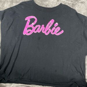 Barbie Black Crop Top with Pink Logo